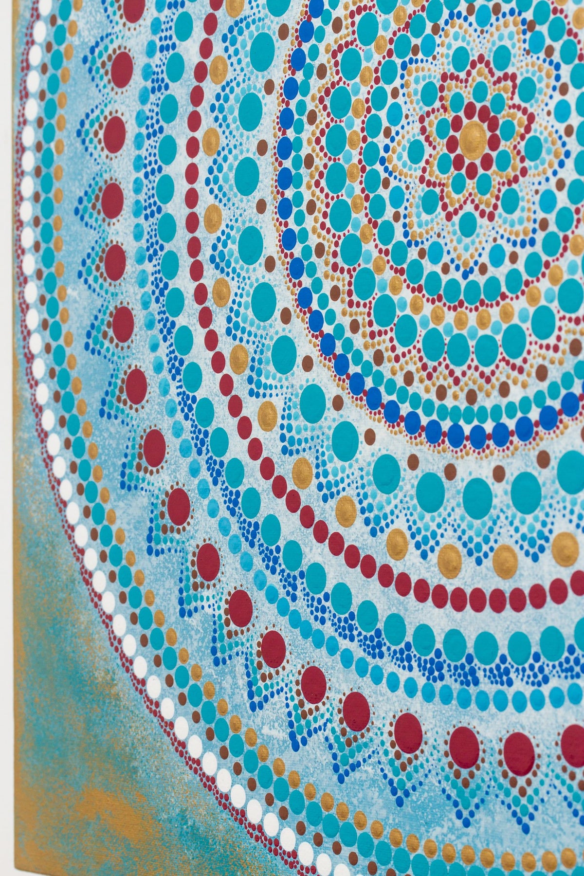 Dot Mandala turquoise blue gold red white
