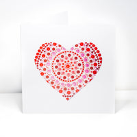 Red dotted heart greeting card, Birthday card