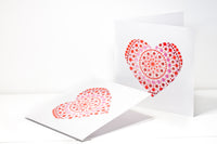 Red dotted heart greeting card, Birthday card