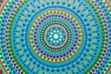 Large colourful dot mandala detail, for meditation