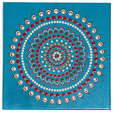 Blue brown red dot mandala for meditation