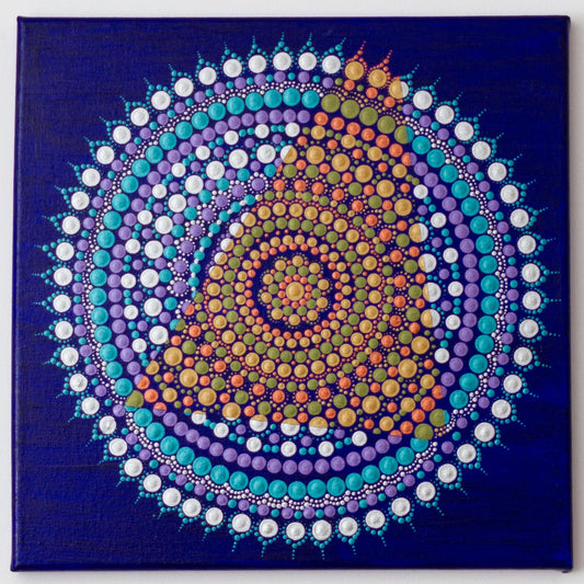 Modern dot Mandala gold bronze green silver purple blue turquoise
