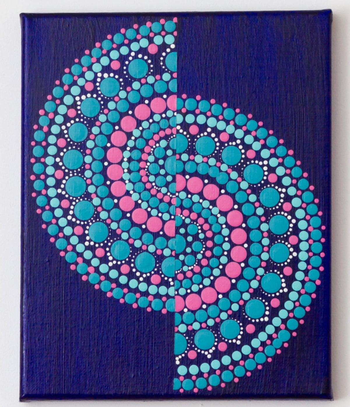 Modern dot mandala blue pink white turquoise
