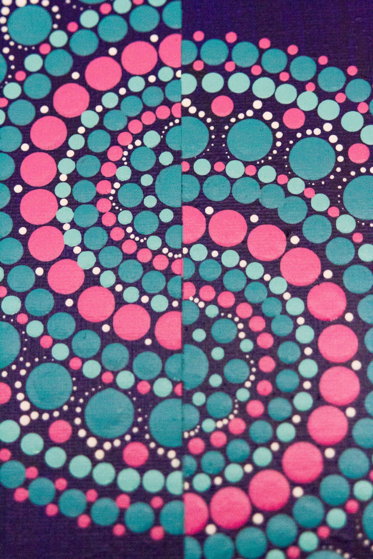 Modern dot mandala blue pink white turquoise