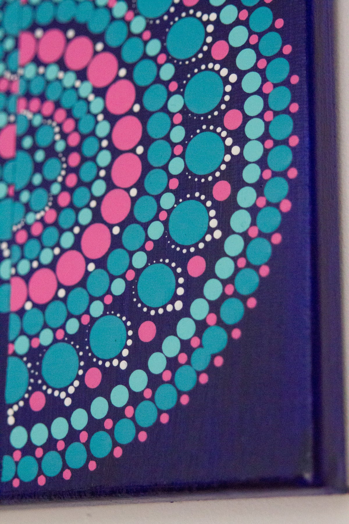 Modern dot mandala pink blue white turquoise