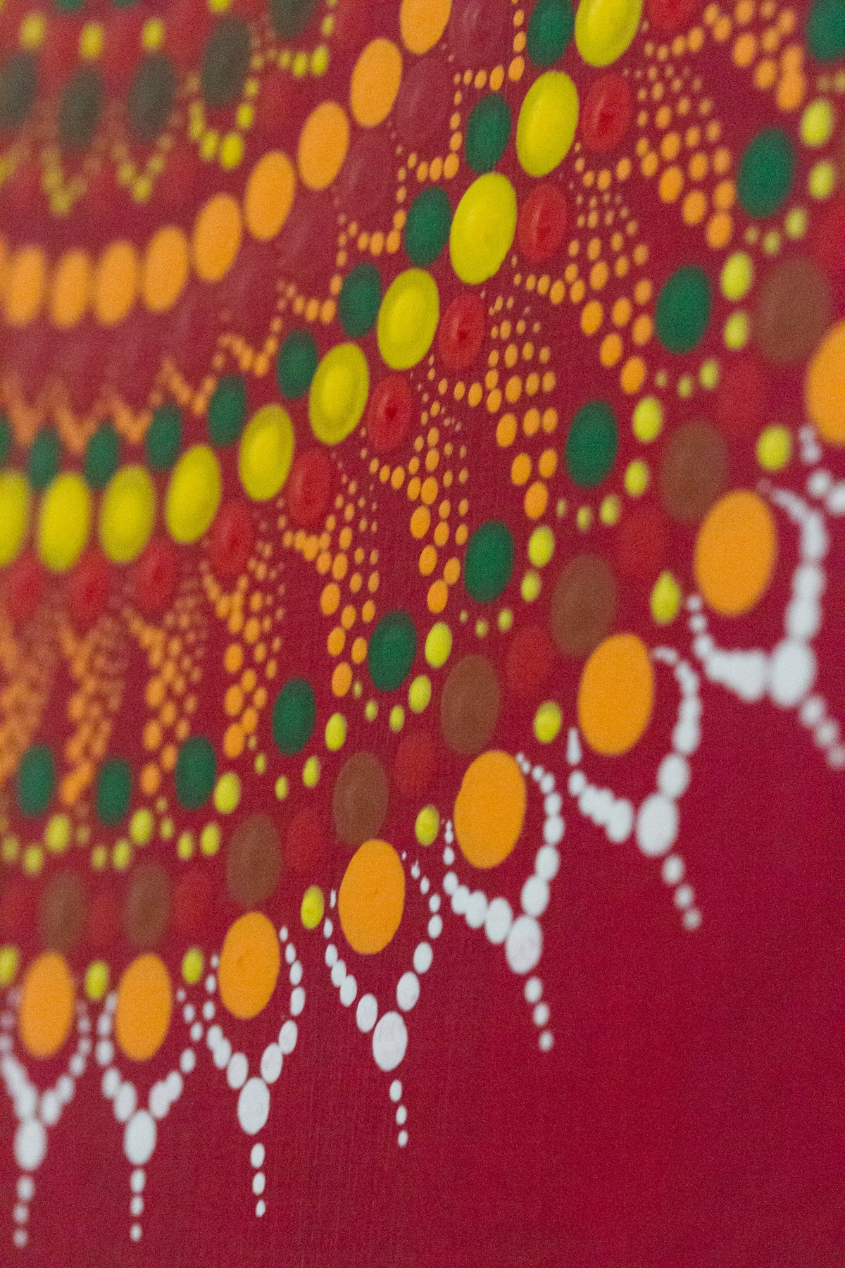 Colourful meditation dot mandala detail