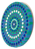 Round dot Mandala blue green red purple white 