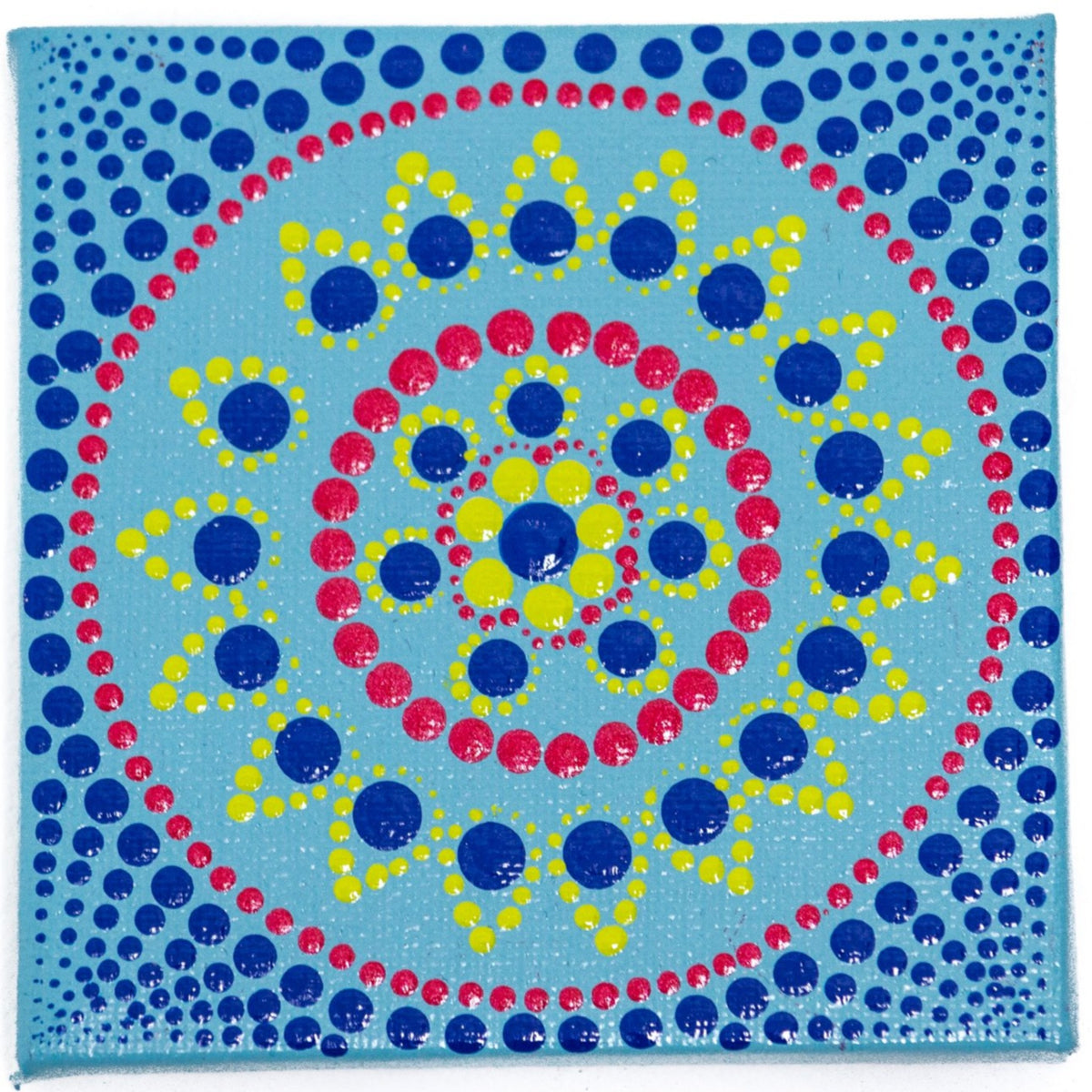 Small dot mandala blue red green