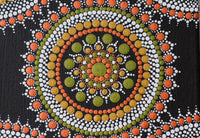 Unique dot mandala gold white bronze green black